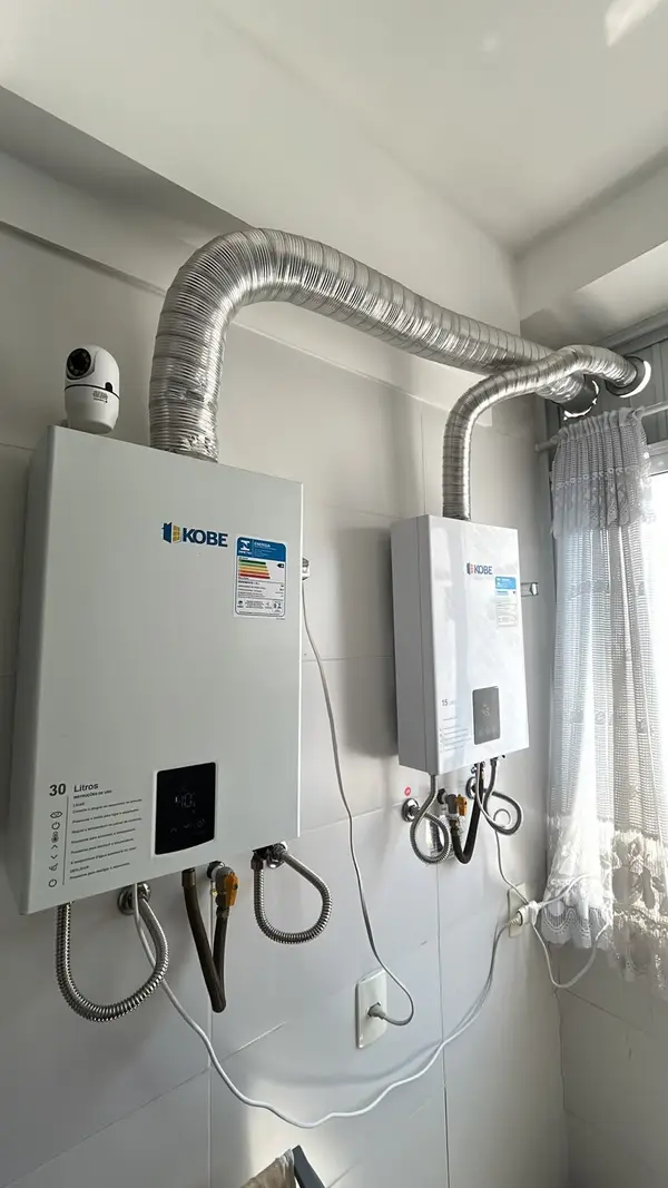 Instalação aquecedores Kobe e Rinnai - Falcon Aquecedores